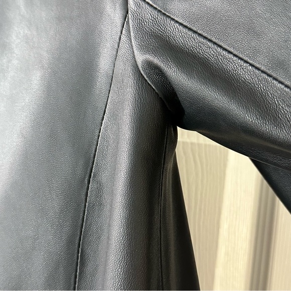 WORTH BLACK LEATHER COAT SZ XS - Picture 9 of 17